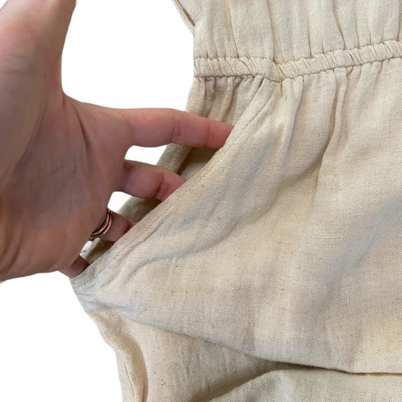 Sincerely Jules Lagenlook Coastal Beach Cream Long Sleeve Jumpsuit Size Small - Picture 4 of 12